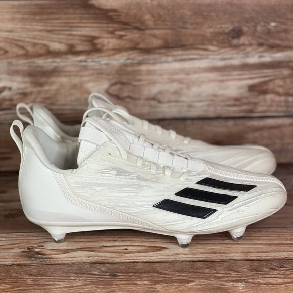 Adidas adizero Molded Football Cleats WHITE | BLACK | WHITE HR1615 Mens Size 10